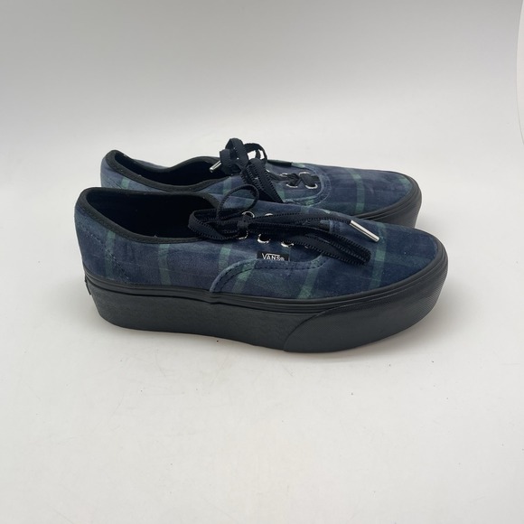 Vans Sneakers Womens 7.5 Stackform Velvet Plaid Platform Casual Skate Shoes - Picture 1 of 8